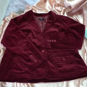 Red velvet business coat